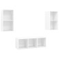 vidaXL Set Mobile TV 3 pz Bianco Lucido in Truciolato vidaXL Set Mobile TV 3 pz Bianco Lucido in Truciolato