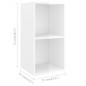 vidaXL Set Mobile TV 3 pz Bianco Lucido in Truciolato vidaXL Set Mobile TV 3 pz Bianco Lucido in Truciolato