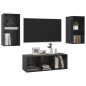 vidaXL Set Mobile TV 3 pz Nero Lucido in Truciolato vidaXL Set Mobile TV 3 pz Nero Lucido in Truciolato
