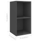 vidaXL Set Mobile TV 3 pz Grigio Lucido in Truciolato vidaXL Set Mobile TV 3 pz Grigio Lucido in Truciolato
