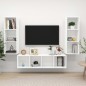 vidaXL Set Mobile TV 3 pz Bianco in Truciolato vidaXL Set Mobile TV 3 pz Bianco in Truciolato