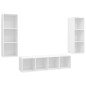 vidaXL Set Mobile TV 3 pz Bianco in Truciolato vidaXL Set Mobile TV 3 pz Bianco in Truciolato