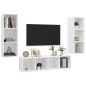 vidaXL Set Mobile TV 3 pz Bianco in Truciolato vidaXL Set Mobile TV 3 pz Bianco in Truciolato