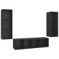 vidaXL Set Mobile TV 3 pz Nero in Truciolato vidaXL Set Mobile TV 3 pz Nero in Truciolato