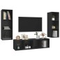 vidaXL Set Mobile TV 3 pz Nero in Truciolato vidaXL Set Mobile TV 3 pz Nero in Truciolato