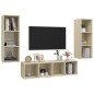 vidaXL Set Porta TV 3 pz Rovere Sonoma in Truciolato vidaXL Set Porta TV 3 pz Rovere Sonoma in Truciolato
