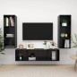 vidaXL Set Mobile TV 3 pz Nero Lucido in Truciolato vidaXL Set Mobile TV 3 pz Nero Lucido in Truciolato