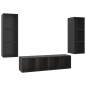 vidaXL Set Mobile TV 3 pz Nero Lucido in Truciolato vidaXL Set Mobile TV 3 pz Nero Lucido in Truciolato