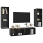 vidaXL Set Mobile TV 3 pz Nero Lucido in Truciolato vidaXL Set Mobile TV 3 pz Nero Lucido in Truciolato