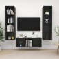 vidaXL Set Mobile TV 3 pz Nero in Truciolato vidaXL Set Mobile TV 3 pz Nero in Truciolato