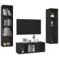vidaXL Set Mobile TV 3 pz Nero in Truciolato vidaXL Set Mobile TV 3 pz Nero in Truciolato