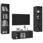 vidaXL Set Mobile TV 3 pz Grigio in Truciolato vidaXL Set Mobile TV 3 pz Grigio in Truciolato