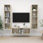 vidaXL Set Porta TV 3 pz Rovere Sonoma in Truciolato vidaXL Set Porta TV 3 pz Rovere Sonoma in Truciolato