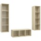 vidaXL Set Porta TV 3 pz Rovere Sonoma in Truciolato vidaXL Set Porta TV 3 pz Rovere Sonoma in Truciolato