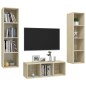 vidaXL Set Porta TV 3 pz Rovere Sonoma in Truciolato vidaXL Set Porta TV 3 pz Rovere Sonoma in Truciolato