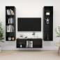 vidaXL Set Mobile TV 3 pz Nero Lucido in Truciolato vidaXL Set Mobile TV 3 pz Nero Lucido in Truciolato