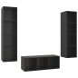 vidaXL Set Mobile TV 3 pz Nero Lucido in Truciolato vidaXL Set Mobile TV 3 pz Nero Lucido in Truciolato