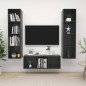 vidaXL Set Mobile TV 3 pz Grigio Lucido in Truciolato