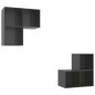 vidaXL Set Mobile TV 4 pz Grigio Lucido in Truciolato vidaXL Set Mobile TV 4 pz Grigio Lucido in Truciolato
