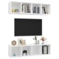 vidaXL Mobile TV a Parete 2 pz Bianco in Truciolato vidaXL Mobile TV a Parete 2 pz Bianco in Truciolato