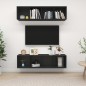vidaXL Mobile TV a Parete 2 pz Nero in Truciolato vidaXL Mobile TV a Parete 2 pz Nero in Truciolato