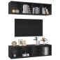 vidaXL Mobile TV a Parete 2 pz Nero in Truciolato vidaXL Mobile TV a Parete 2 pz Nero in Truciolato