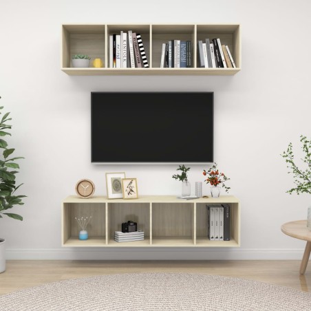 vidaXL Mobile TV a Parete 2 pz Rovere Sonoma in Truciolato