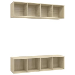 vidaXL Mobile TV a Parete 2 pz Rovere Sonoma in Truciolato