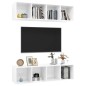 vidaXL Mobile TV a Parete 2 pz Bianco Lucido in Truciolato vidaXL Mobile TV a Parete 2 pz Bianco Lucido in Truciolato
