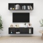 vidaXL Mobili TV a Parete 2 pz Grigio Lucido in Truciolato vidaXL Mobili TV a Parete 2 pz Grigio Lucido in Truciolato