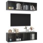 vidaXL Mobili TV a Parete 2 pz Grigio Lucido in Truciolato vidaXL Mobili TV a Parete 2 pz Grigio Lucido in Truciolato