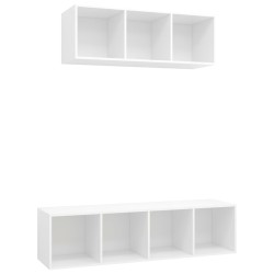 vidaXL Set Mobile TV 2 pz Bianco in Truciolato