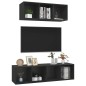 vidaXL Set Mobile TV 2 pz Nero in Truciolato vidaXL Set Mobile TV 2 pz Nero in Truciolato