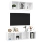 vidaXL Set Mobile TV 2 pz Bianco Lucido in Truciolato vidaXL Set Mobile TV 2 pz Bianco Lucido in Truciolato