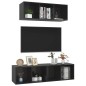 vidaXL Set Mobile TV 2 pz Nero Lucido in Truciolato vidaXL Set Mobile TV 2 pz Nero Lucido in Truciolato