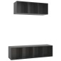 vidaXL Set Mobile TV 2 pz Grigio Lucido in Truciolato
