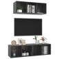 vidaXL Set Mobile TV 2 pz Grigio Lucido in Truciolato