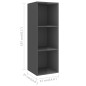 vidaXL Set Mobile TV 2 pz Grigio Lucido in Truciolato