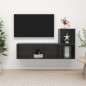 vidaXL Set Mobile TV 2 pz Grigio Lucido in Truciolato vidaXL Set Mobile TV 2 pz Grigio Lucido in Truciolato