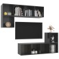 vidaXL Set Mobile TV 4 pz Grigio Lucido in Truciolato vidaXL Set Mobile TV 4 pz Grigio Lucido in Truciolato