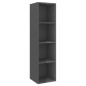 vidaXL Set Mobile TV 4 pz Grigio Lucido in Truciolato vidaXL Set Mobile TV 4 pz Grigio Lucido in Truciolato