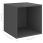 vidaXL Set Mobile TV 4 pz Grigio Lucido in Truciolato vidaXL Set Mobile TV 4 pz Grigio Lucido in Truciolato