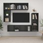 vidaXL Set Mobile TV 4 pz Grigio in Truciolato vidaXL Set Mobile TV 4 pz Grigio in Truciolato