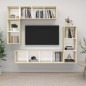 vidaXL Set Porta TV 4 pz Bianco e Rovere Sonoma in Truciolato vidaXL Set Porta TV 4 pz Bianco e Rovere Sonoma in Truciolato