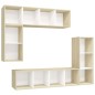 vidaXL Set Porta TV 4 pz Bianco e Rovere Sonoma in Truciolato vidaXL Set Porta TV 4 pz Bianco e Rovere Sonoma in Truciolato