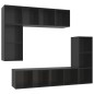 vidaXL Set Mobile TV 4 pz Nero Lucido in Truciolato vidaXL Set Mobile TV 4 pz Nero Lucido in Truciolato