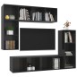 vidaXL Set Mobile TV 4 pz Nero Lucido in Truciolato vidaXL Set Mobile TV 4 pz Nero Lucido in Truciolato