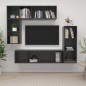 vidaXL Set Mobile TV 4 pz Grigio Lucido in Truciolato vidaXL Set Mobile TV 4 pz Grigio Lucido in Truciolato