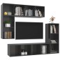 vidaXL Set Mobile TV 4 pz Grigio Lucido in Truciolato vidaXL Set Mobile TV 4 pz Grigio Lucido in Truciolato