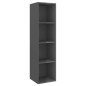 vidaXL Set Mobile TV 4 pz Grigio Lucido in Truciolato vidaXL Set Mobile TV 4 pz Grigio Lucido in Truciolato